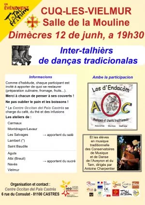 Affiche Rencontre des ateliers de danses traditionnelles du Tarn Sud