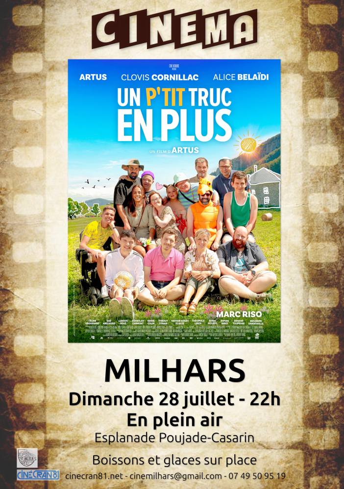 Cinéma en plein air "Un p’tit truc en plus" Dimanche 28 juillet