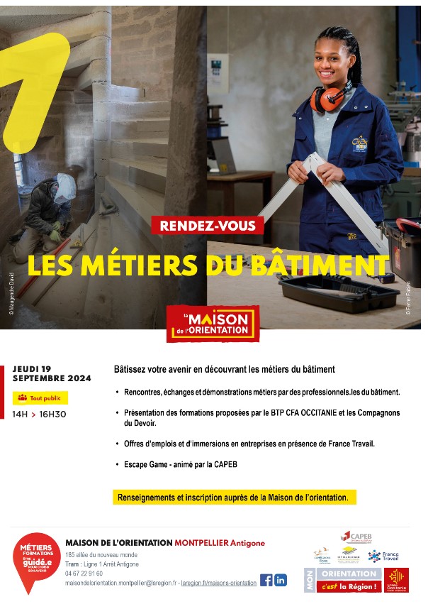 Les Métiers Du Bâtiment - Jeudi 19 Septembre - Région Occitanie ...