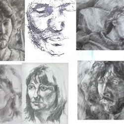 Marc Peyrucq - Croquis - Portraits - Crayons, fusain