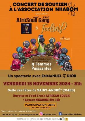 Affiche Concert 9 femmes puissantes afrosoull gang trio et les Feelin's 9 