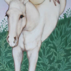 A cavalista - Huile sur toile, 180 x 70 cm - Bertrand Joliet / ADAGP 