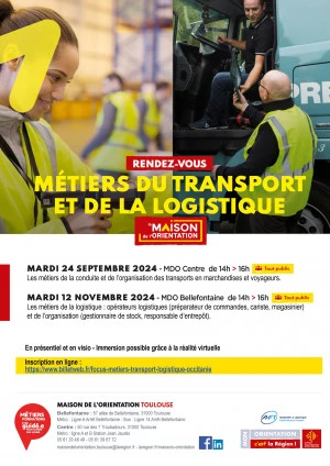 Affiche Les métiers du transport et de la logistique Opérateurs logistique et organisation