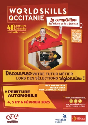 Affiche Découvrez le métier « PEINTURE AUTOMOBILE » en action lors des Worldskills Occitanie