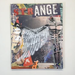 So Strange - Pochoir sur collages d'affiches arrachées