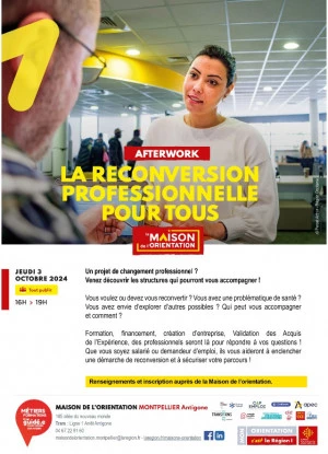 Affiche Afterwork - La reconversion professionnelle pour tous