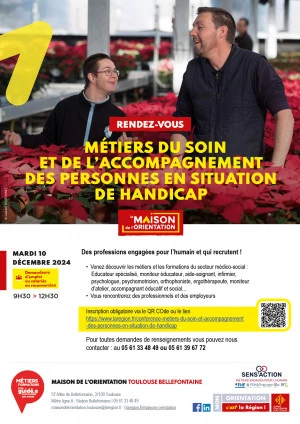 Affiche Les métiers du soin et de l'accompagnement des personnes en situation de handicap