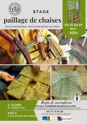 Affiche Stage de paillage de chaise en Lozère