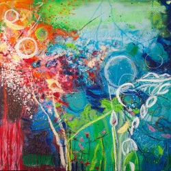 Les jardins extraordinaires 8 - Acrylique, craie grasse, crayon - Elisabeth Augendre 