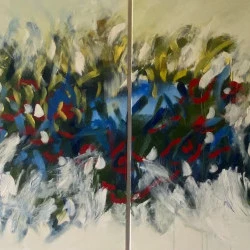 Sans Titre - Diptyque, acrylique sur toile. 116 X 89 cm X 2. 2023 - FLEURY Anne 