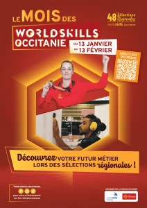 Visuel WorldSkills 2023 : la compétition des métiers et de la jeunesse. Inscriptions jusqu'au 30 Octobre