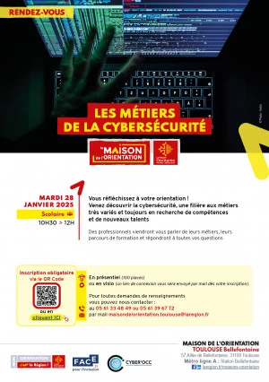 Affiche Les métiers de la cybersécurité (Public scolaire)