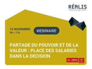 Affiche [REALIS] Webinaire : partage du pouvoir et de la valeur : place des salariés dans la décision