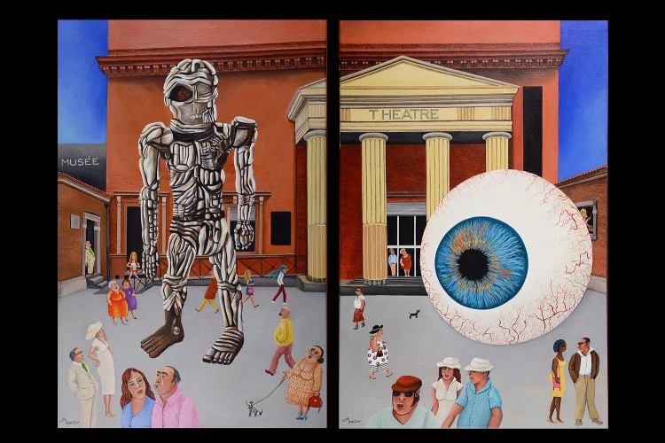 Cyclope - Diptyque sur toile - 2016 - Le Géant (60x92cm) - L'œil (60x92cm)