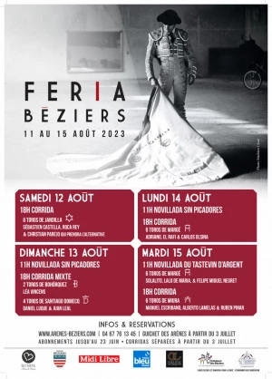 Affiche Feria de Béziers 2023 - Arènes 