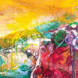 Promenade en jardin 10 - Acrylique, craie grasse, crayon - Elisabeth Augendre 