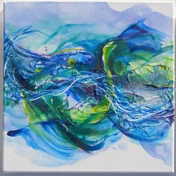 énergie acqua - Acrylique et tecchniques mixtes, 120/40 cm, 2021, énergie acqua