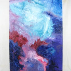 HEAVENS - 115x75cm. Huile. - Verte 