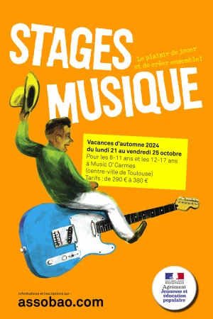 Affiche Stages musique pour les jeunes à Toulouse (vacances d'automne 2024)