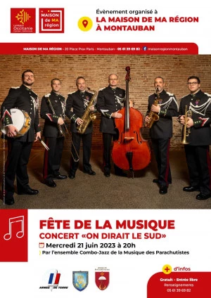 Affiche Fête de la musique, mercredi 21 juin à 20h : Concert « On dirait le Sud » Maison de ma Région -Montauban