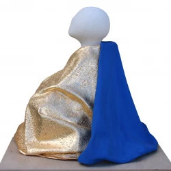 Barnabé, l'homme lent - Pierre de Lens, fibres végétales, feuilles d'or 23 carats, 45,5 cm x 64 cm x 47,5 cm, 2020 - Louail Hervé 