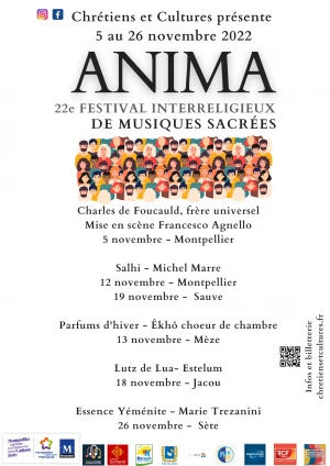 Affiche ANIMA : 22ème Festival Interreligieux de Musiques Sacrées