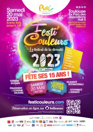 Affiche 15ème édition du festival culturel FESTI'COULEURS : une fête multiculturelle à ne pas manquer !