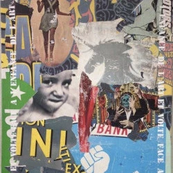 l'enfance de l'art - collages d'affiches arrachées et lettrage au pochoir