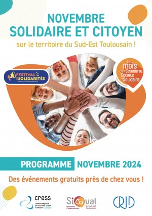 Affiche Novembre Solidaire et Citoyen : Des événements à retrouver sur tout le territoire du Sicoval !