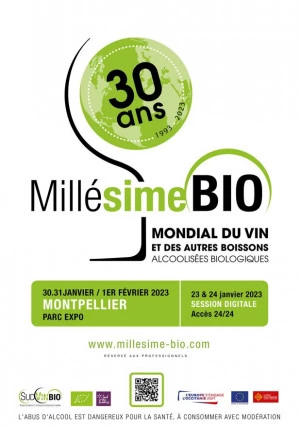 Affiche Millésime Bio : le salon professionnel fête ses 30 ans en 2023