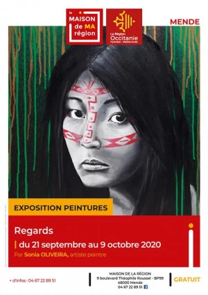 Affiche Exposition peinture - "Regards" par Sonia Oliveira