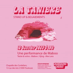 La Tanière : stand up et bégaiement - Video projection & stand up - Alex Less & Maboo 