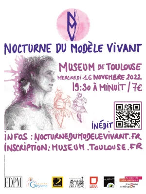Affiche Nocturne du modèle vivant au Muséum d'Histoires Naturelles de Toulouse