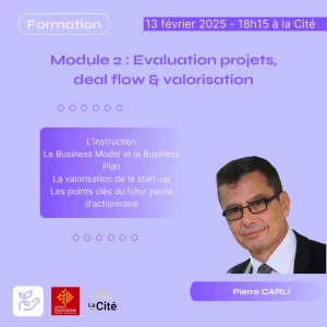 Affiche Module 2 : Evaluation projets, deal flow & valorisation