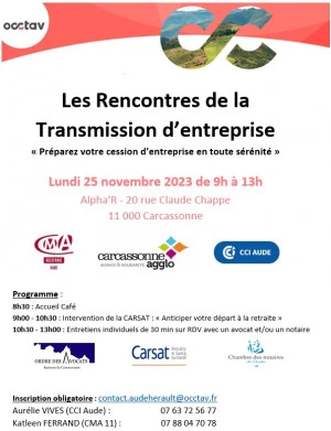 Affiche Les Rencontres de la Transmission d'entreprise