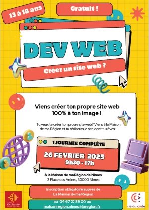 Affiche Une journée pour créer ton site web interactif ! (de la 4ème à la Terminale)