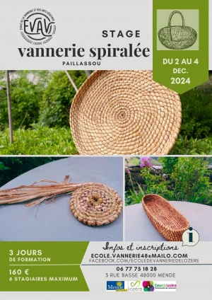 Affiche Stage de vannerie spiralée en Lozère