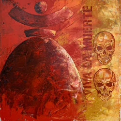 Dolores "viva la Muerte" 150X150 - Acrylique, pastel, feuille d'or sur toile - narbero 