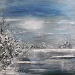 Matin glacial - Acrylique sur toile/format 80X130