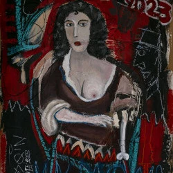 Carmen 2023 - Technique mixte sur carton 83 x 63 cm – 2023 - Christophe Ducoin alias El Chuzpo 