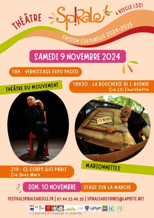 Affiche Un week-end au Théâtre Spirale – 9 & 10 Novembre // Spectacles et stage sur la marche !